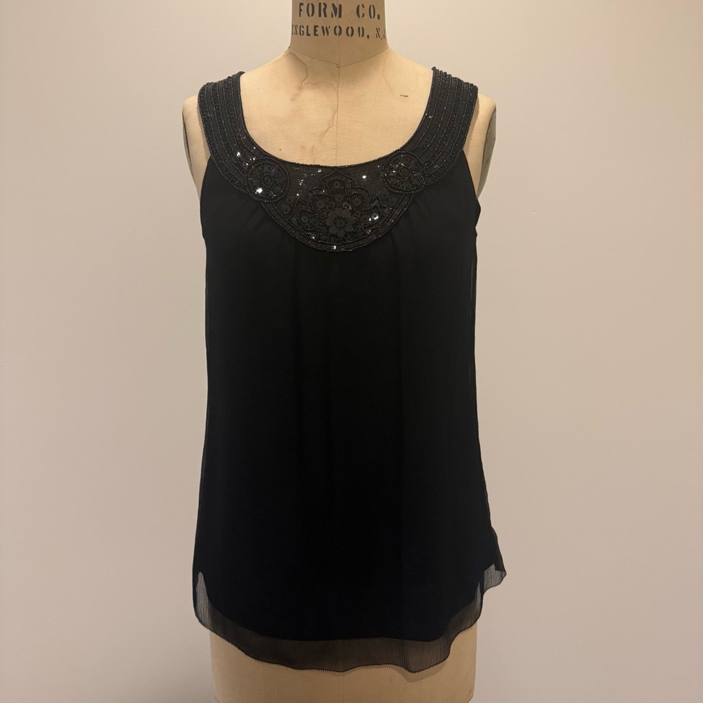 Elie Tahari Black Embellished Blouse